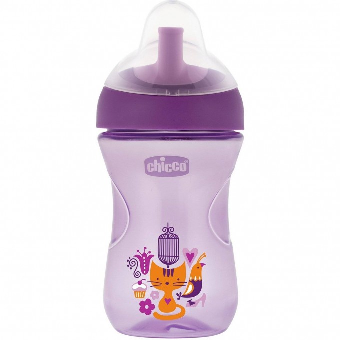 Чашка-поильник CHICCO ADVANCED CUP (с трубочкой), 12м+, 266 мл, сиреневый/лисичка 340624122 Чашка-поильник CHICCO ADVANCED CUP (с трубочкой), 12м+, 266 мл, сиреневый/лисичка 340624122