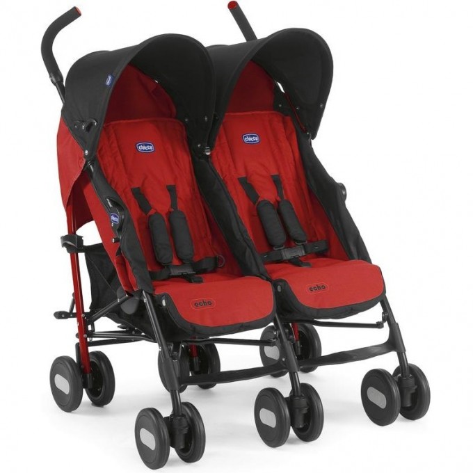 Коляска прогулочная CHICCO ECHO TWIN для близнецов, Garnet 04079311110000 Коляска прогулочная CHICCO ECHO TWIN для близнецов, Garnet 04079311110000