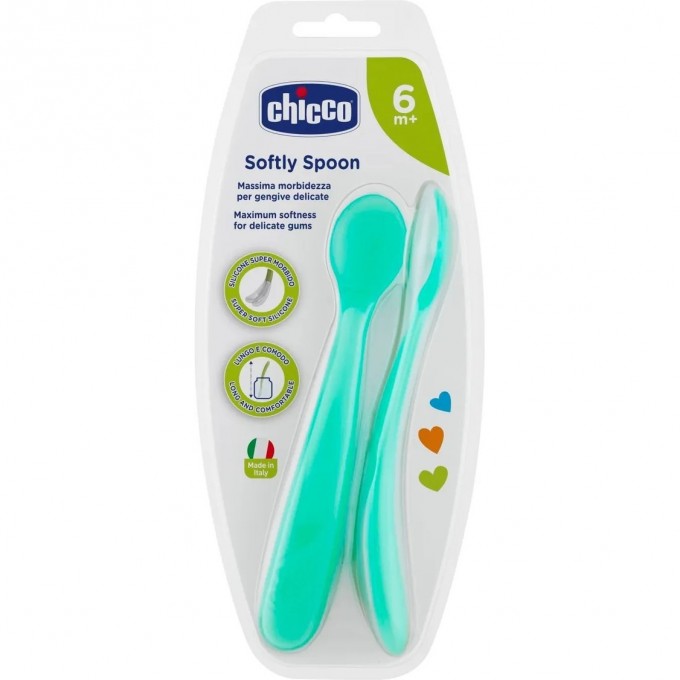 Ложка мягкая CHICCO силиконовая 6м+, голубая (2шт) 00006828210000 Ложка мягкая CHICCO силиконовая 6м+, голубая (2шт) 00006828210000