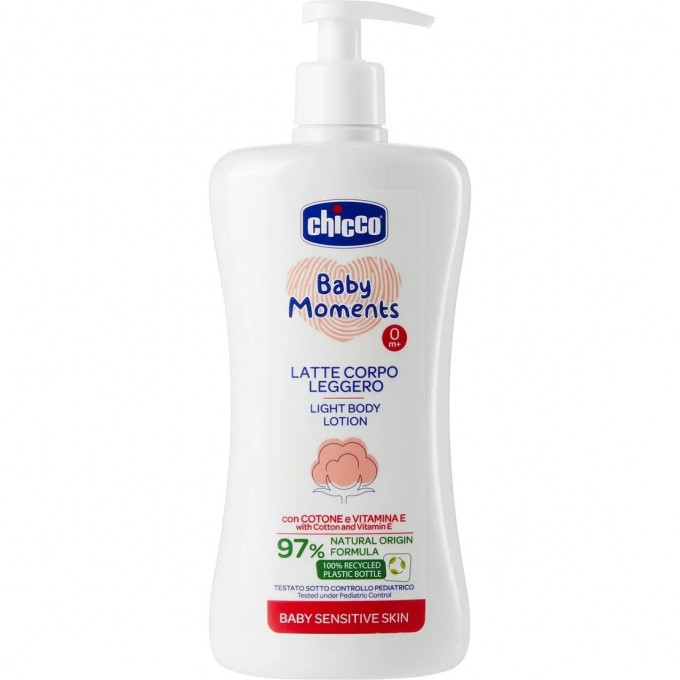 Лосьон для тела CHICCO BABY MOMENTS SENSITIVE SKIN 500 мл 10243000000 Лосьон для тела CHICCO BABY MOMENTS SENSITIVE SKIN 500 мл 10243000000