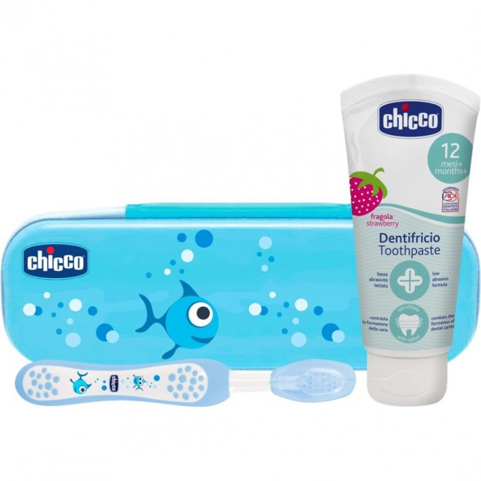 Набор детский CHICCO для чистки зубов (голубой) 6959200000 Набор детский CHICCO для чистки зубов (голубой) 6959200000