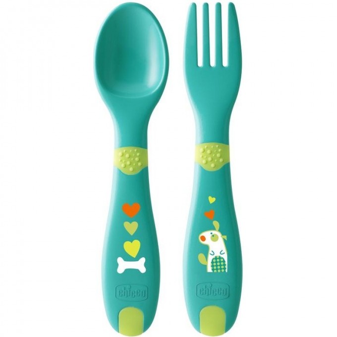 Набор посуды CHICCO FIRSTCUTLERY, Зеленый 00016101300000 Набор посуды CHICCO FIRSTCUTLERY, Зеленый 00016101300000