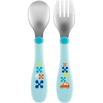 Набор посуды CHICCO METALCUTLERY Голубой Набор посуды CHICCO METALCUTLERY Голубой
