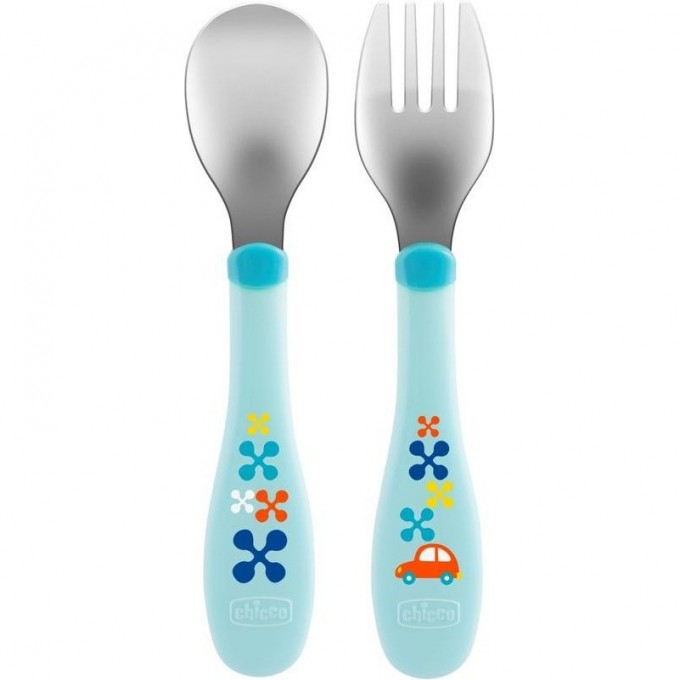 Набор посуды CHICCO METALCUTLERY Голубой 00016102200000 Набор посуды CHICCO METALCUTLERY Голубой 00016102200000