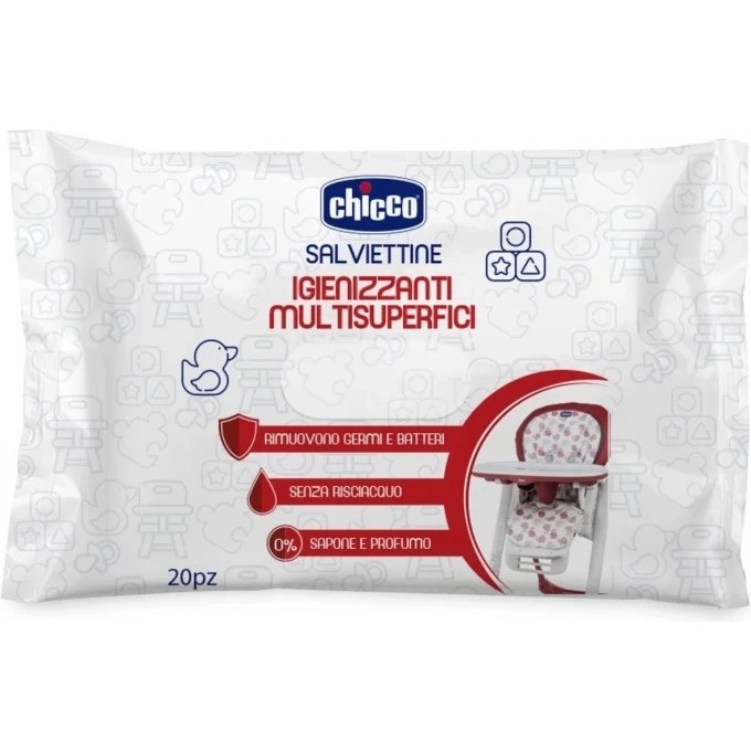 Универсальные очищающие салфетки для поверхностей CHICCO 20 шт. 00010636000000 Универсальные очищающие салфетки для поверхностей CHICCO 20 шт. 00010636000000